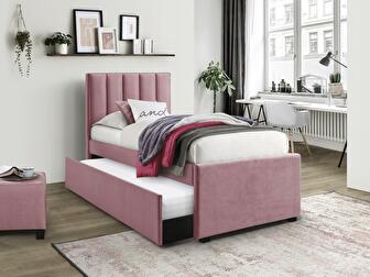 Jednolôžková rozkladacia posteľ 90 cm Rusalka (ružová)