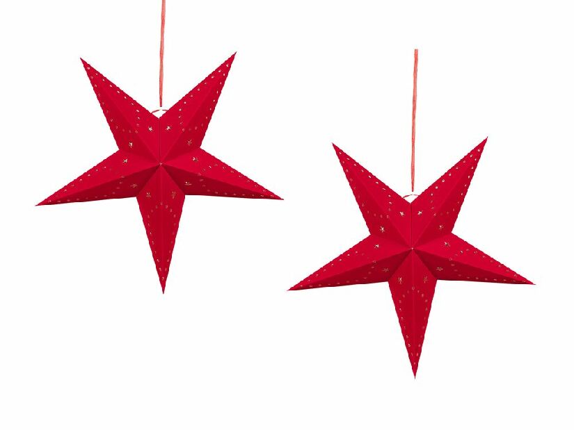 Set 2 ks závesných hviezd 45 cm Monti (červená)