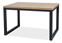 Jedálenský stôl Myndi II (masív) (dub + čierna) (pre 4 osoby)