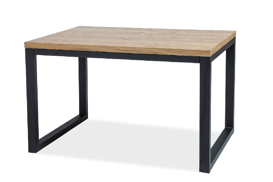 Jedálenský stôl Myndi II (masív) (dub + čierna) (pre 6 osôb)