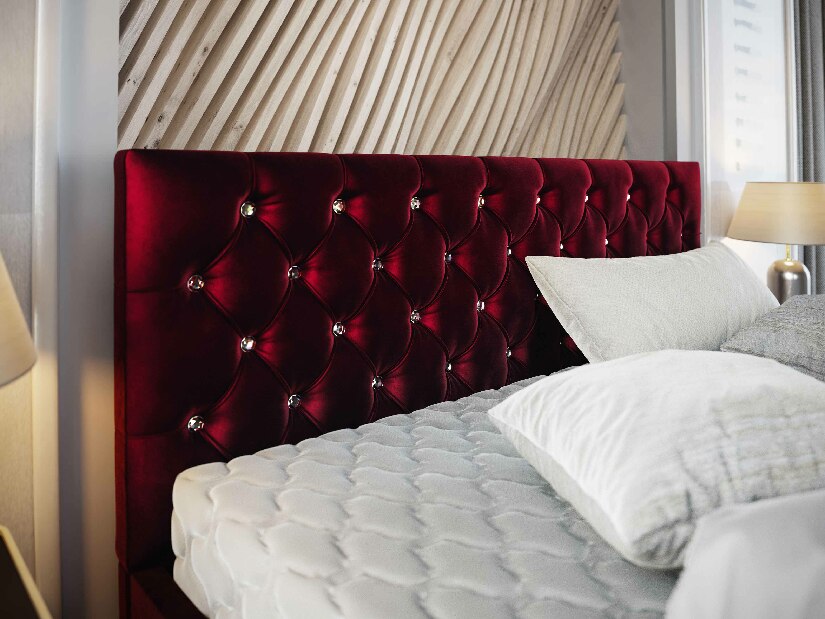 Manželská posteľ 160 cm Quintin (svetlomodrá) (s roštom a úložným priestorom)
