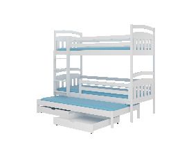 Poschodová detská posteľ 180x80 cm Aladar (s roštom) (biela)
