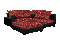 Rohová sedačka Monarda (červená + čierna) (s taburetkou) (P)
