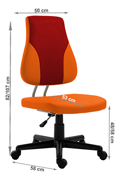 Kancelárske kreslo Randren (červená + oranžová)