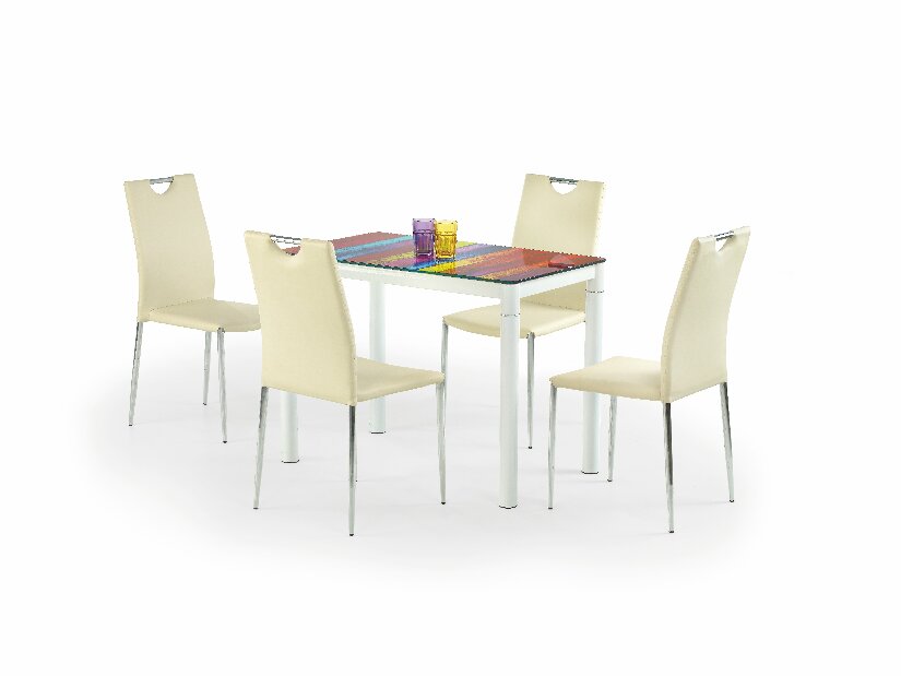 Jedálenský stôl Argus (biela + viacfarebné) (pre 4 osoby)