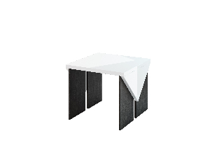 Konferenčný stolík Tarni (lesk biely + tmavosivá)