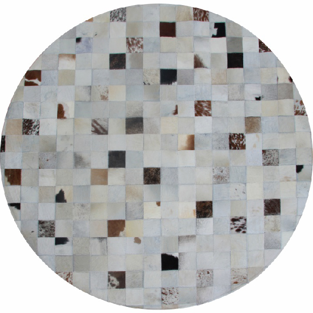 Kožený koberec 200x200 cm Korlug TYP 10 (hovädzia koža + vzor patchwork) *výpredaj
