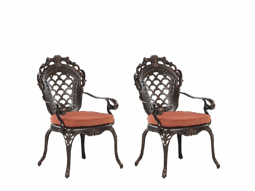 Set 2 ks. záhradných stoličiek LIZZI (hliník) (hnedá) *výpredaj