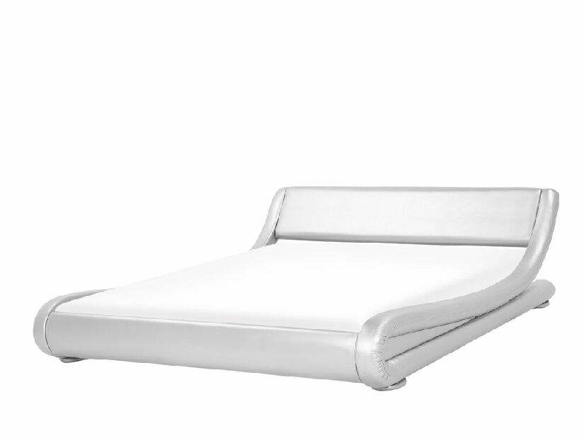 Manželská posteľ 180 cm AVENUE (s roštom) (strieborná lesklá)