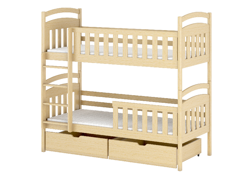 Detská posteľ 90 x 200 cm Sarina (s roštom a úl. priestorom) (borovica)