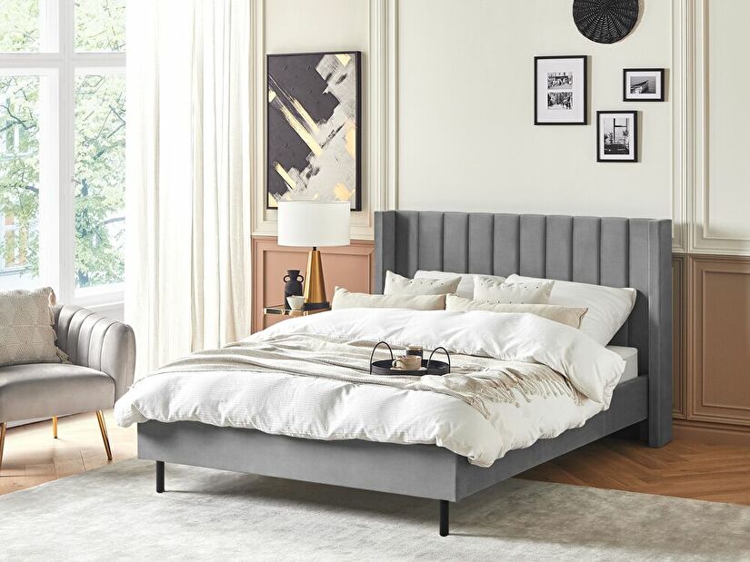 Manželská posteľ 140 cm Vue (sivá) (s roštom)