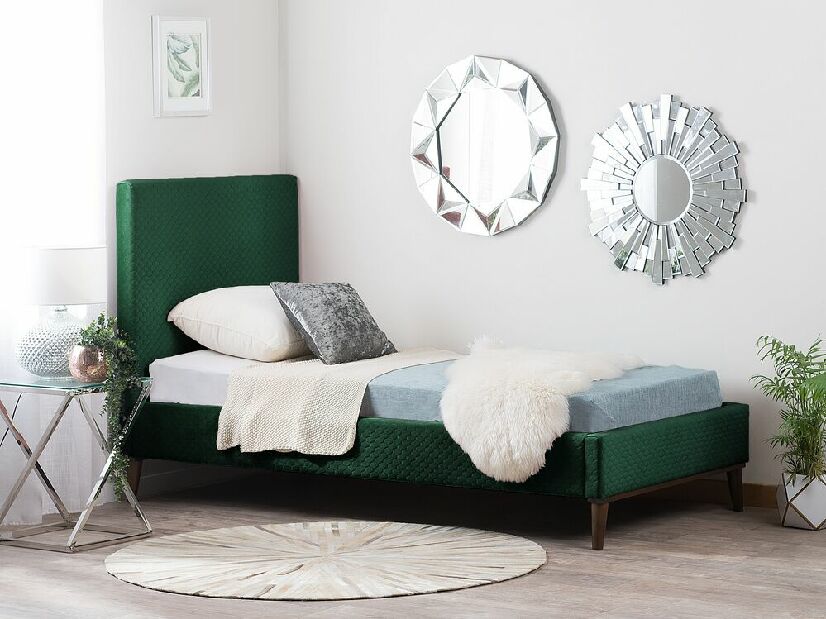 Jednolôžková posteľ 90 cm BARON (s roštom) (zelená)