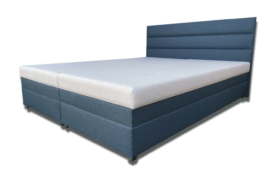 Manželská posteľ 160 cm Rebeka (so sendvičovými matracmi) (tmavomodrá)