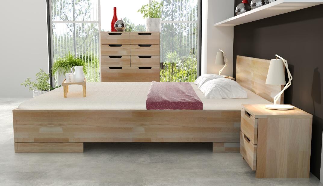 Manželská posteľ 160 cm Naturlig Stalander Maxi Long ST (buk) (s roštom a úl. priestorom)
