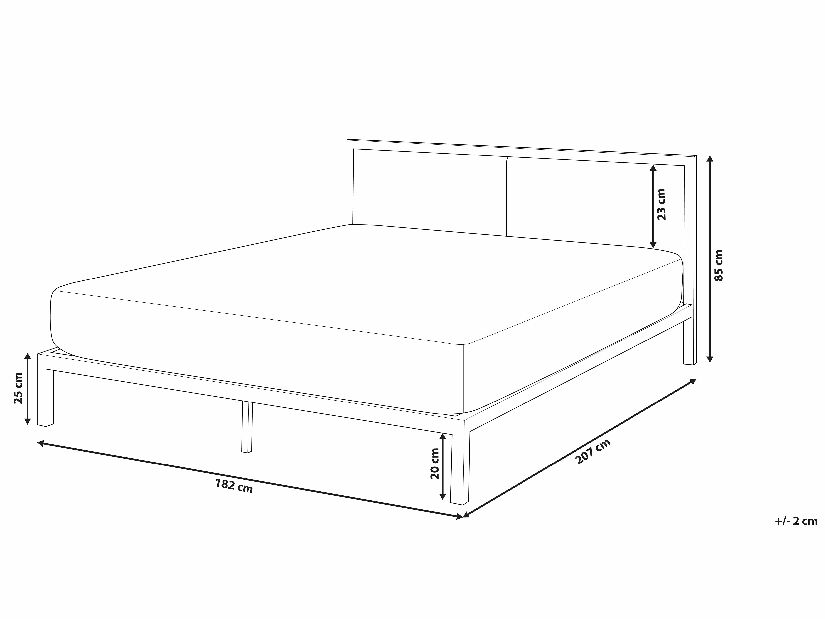 Manželská posteľ 180 cm CAMAR (s roštom) (biela)