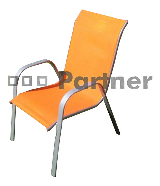 Záhradná stolička Gloria oranžová (kov)
