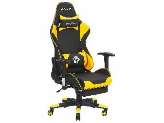 Kancelárska stolička VITTORE (syntetická koža) (čierna + žltá)