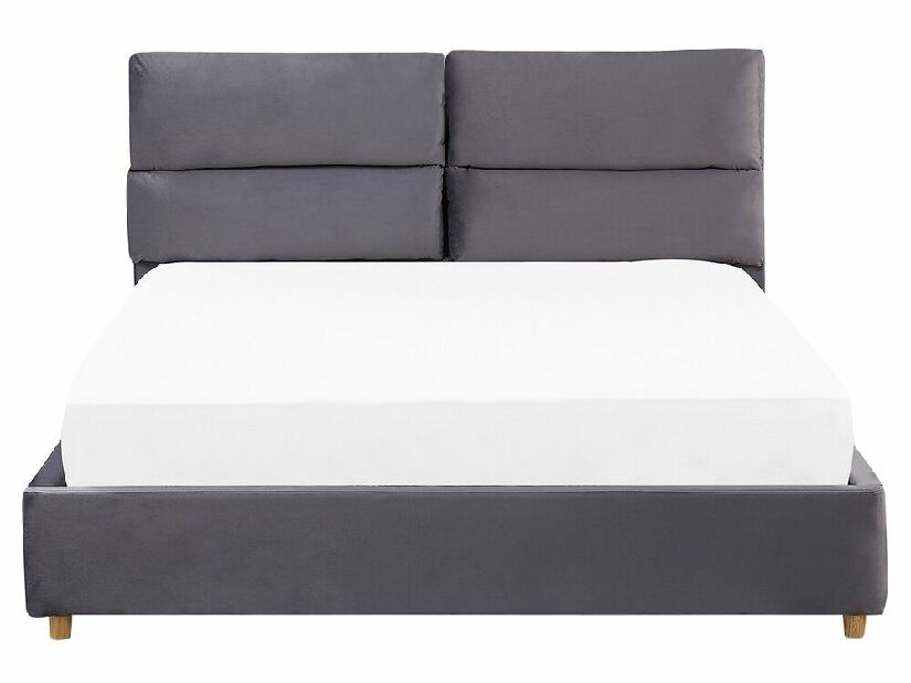 Manželská posteľ 160 cm BALSAS (textil) (sivá) (s roštom)
