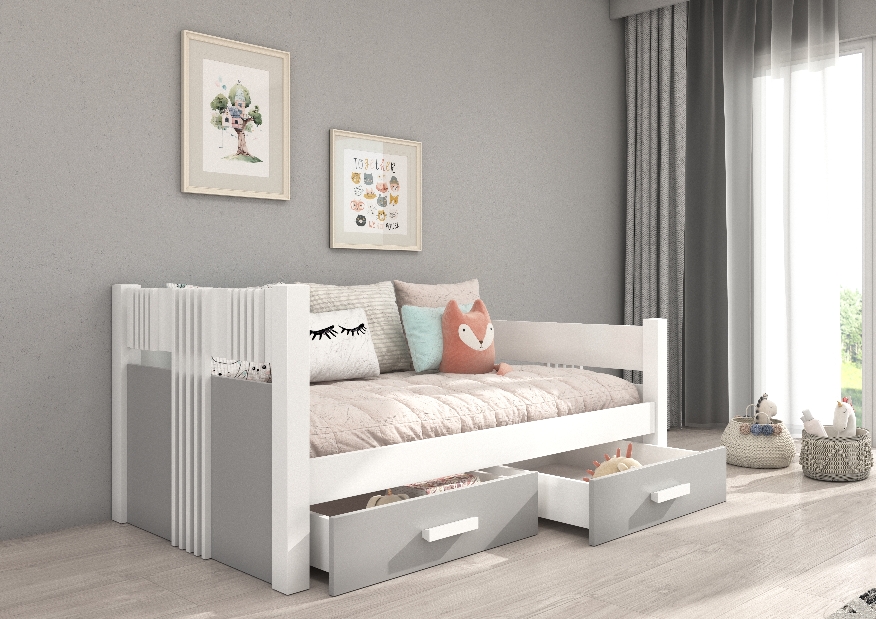 Detská posteľ 180x80 cm Buppi (sivá)
