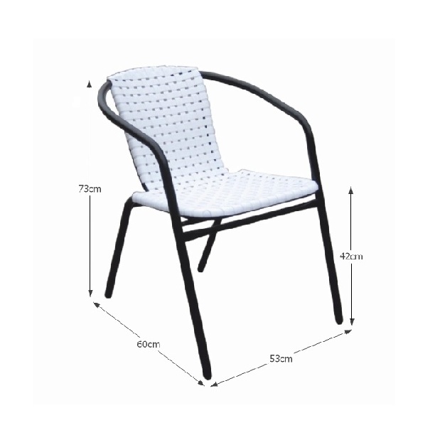 Set 2ks. záhradných stoličiek Bergola (biela + čierna) *výpredaj