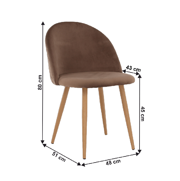 Jedálenská stolička Fluny (hnedá)