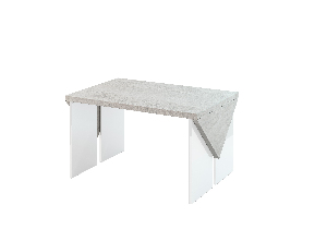 Konferenčný stolík Tarni (svetlosivá + lesk biely)