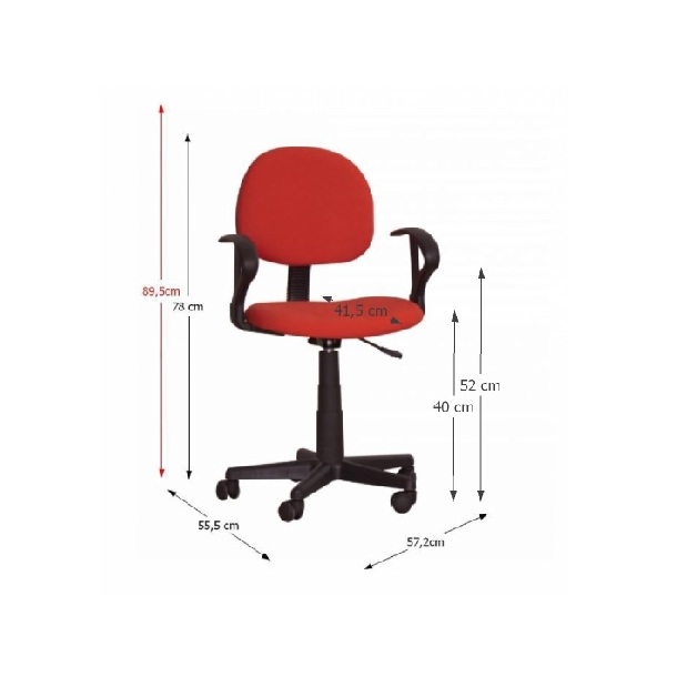 Kancelárska stolička TC3-227 červená