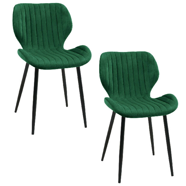 Jedálenská stolička Saira (tmavo zelená) (2ks)