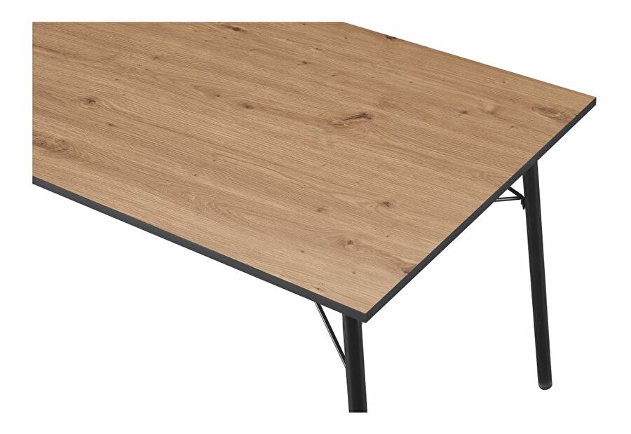 Jedálenský stôl 160 MALAK (dub artisan + čierna) (pre 6-8 osôb)