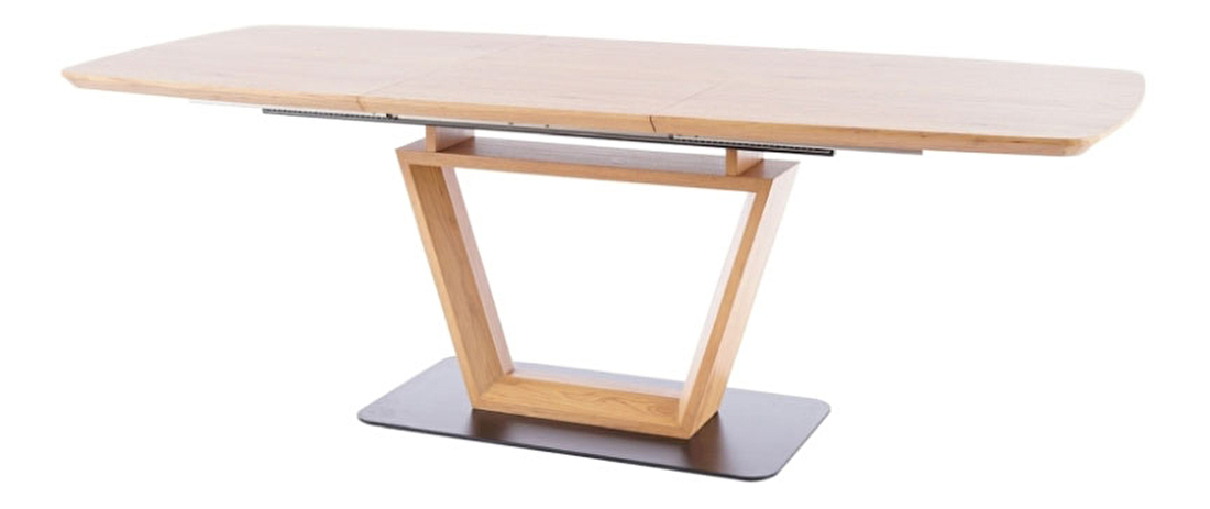 Rozkladací jedálenský stôl 160-220 cm Shirl (dub + čierna) (pre 8 a viac osôb)