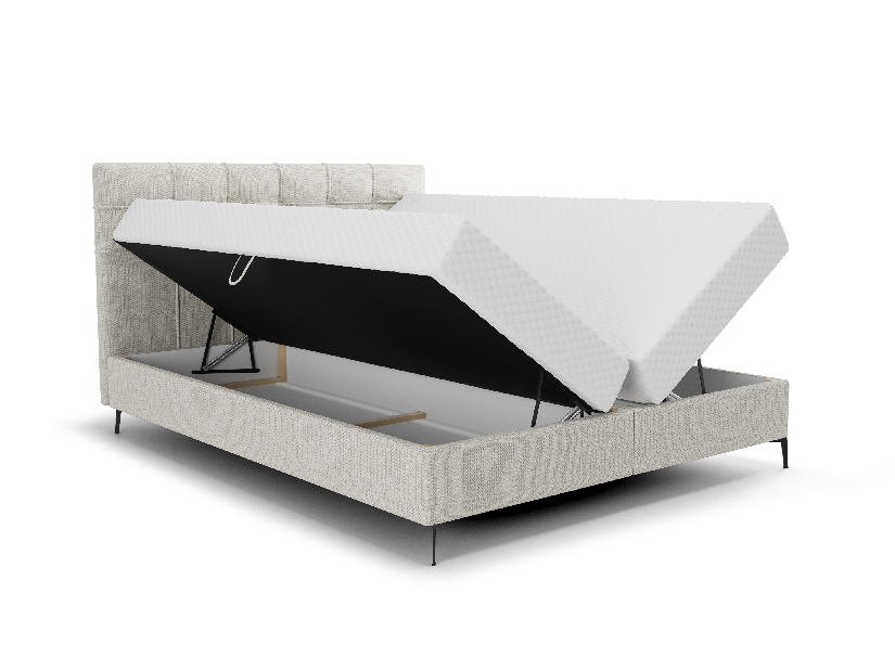 Jednolôžková posteľ 120 cm Infernus Comfort (svetlosivá) (s roštom, s úl. priestorom)