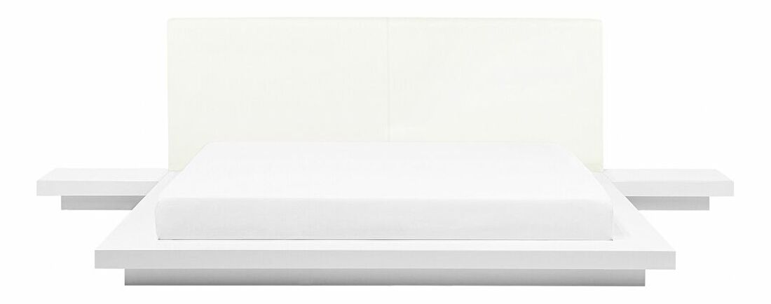 Manželská posteľ 180 cm ZEPHYRE (s roštom) (biela)