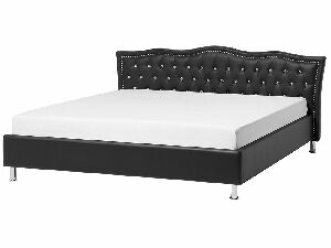 Manželská posteľ 180 cm MATH (s roštom) (čierna)