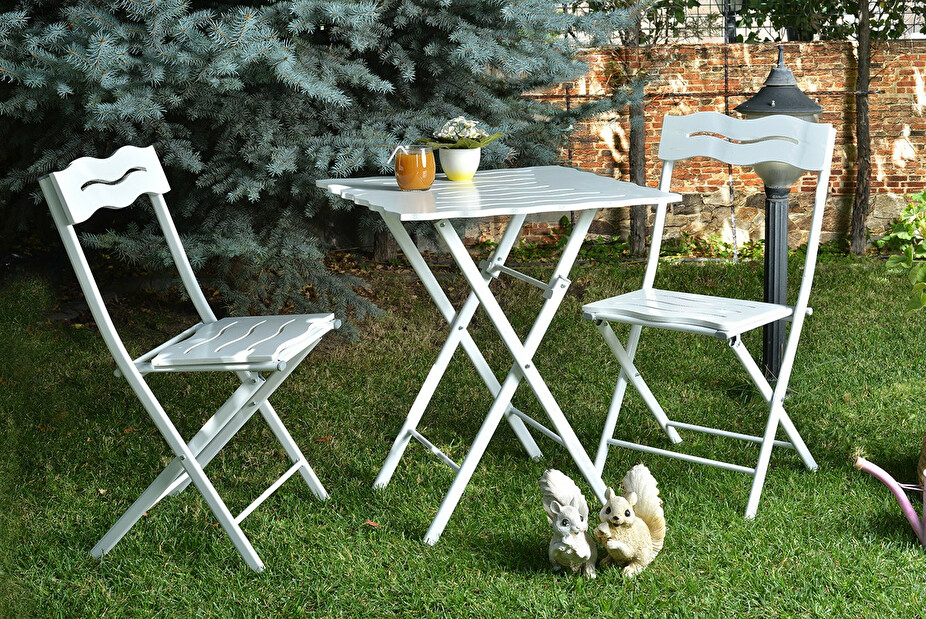 Súprava záhradného stola a stoličiek (3 kusy) Bonita (biela)