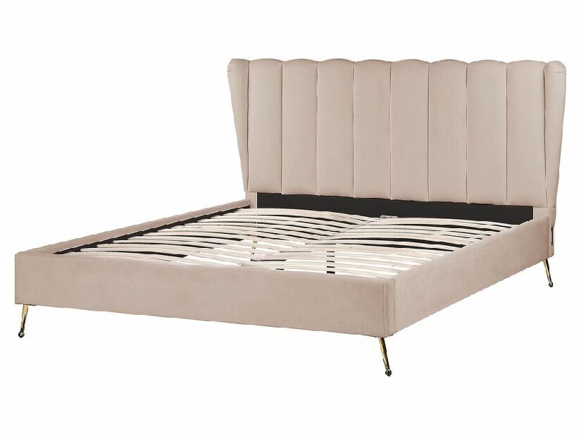 Manželská posteľ 160 cm Mirabell (sivobéžová) (s roštom) (s USB portom)
