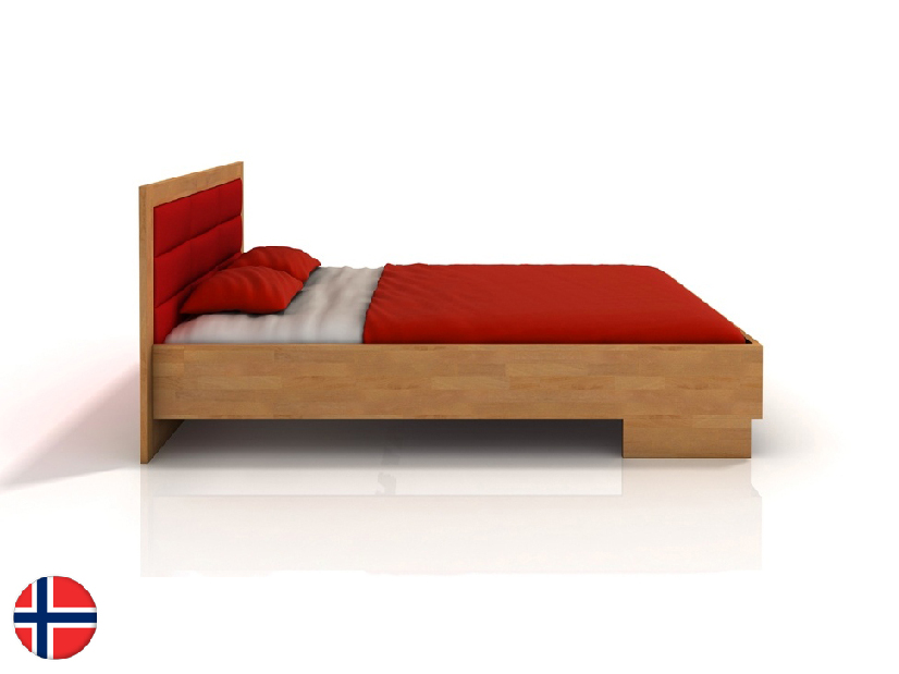 Manželská posteľ 180 cm Naturlig Stjernen High BC (buk)