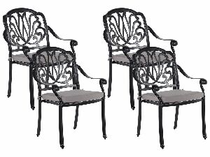 Set 4 ks. záhradných stoličiek Aneco (čierna)