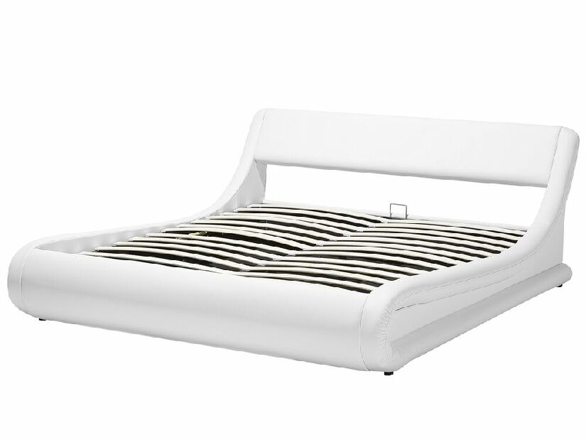 Manželská posteľ 180 cm AVENUE (s roštom a úl. priestorom) (biela)