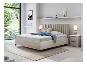 Manželská posteľ 180 cm Lizubo (s úložným priestorom) (krémová) *bazár