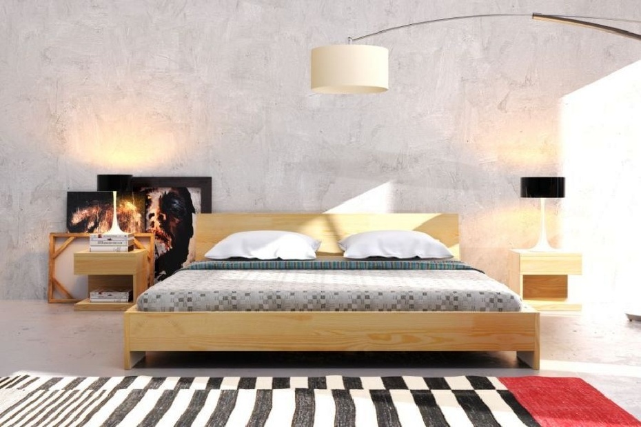 Manželská posteľ 180 cm Naturlig Lekanger (borovica) (s roštom)