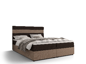 Manželská posteľ Boxspring 140 cm Locos Comfort (tmavohnedá + svetlohnedá) (s matracom a úložným priestorom)
