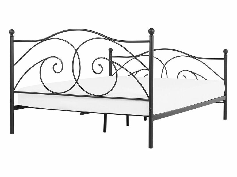 Manželská posteľ 140 cm DIROU (s roštom) (čierna)