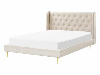 Manželská posteľ 140 cm Flora (béžová) (s roštom)