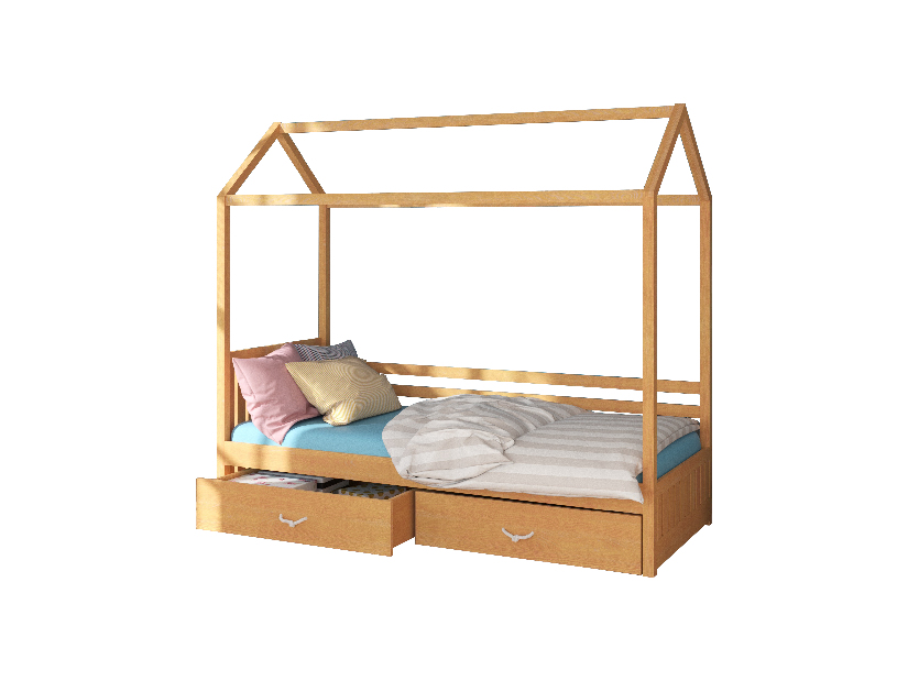 Detská posteľ 180x80 cm Rosie I (s roštom a matracom) (buk)