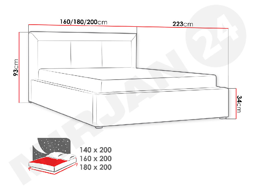Manželská posteľ 180 cm Koay *výpredaj