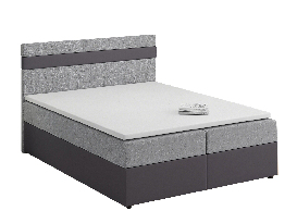 Manželská posteľ  Boxspring 180x200 cm Mimosa (melírovaná svetlosivá + tmavosivá) (s roštom a matracom)