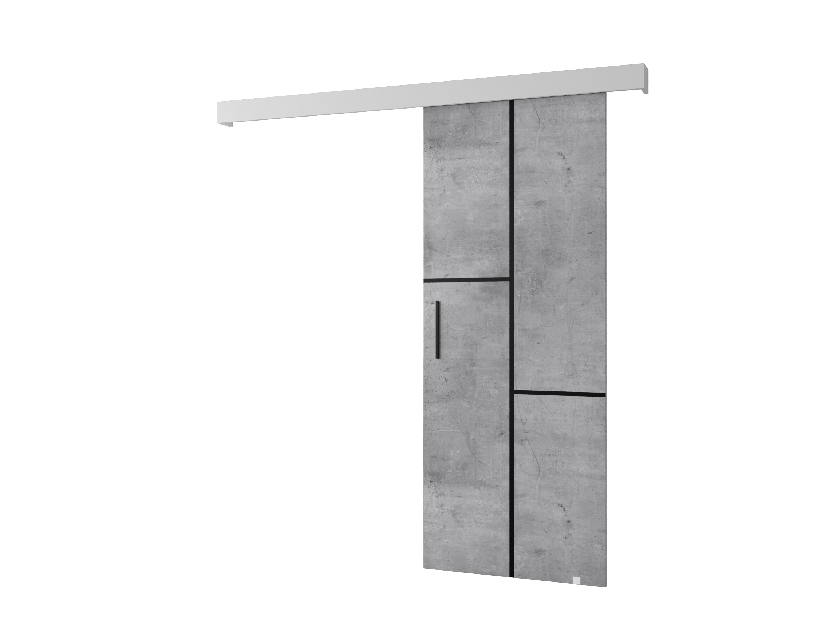 Posuvné dvere 90 cm Sharlene VII (betón + biela matná + čierna)