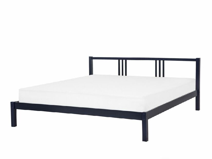 Manželská posteľ 180 cm VALLES (s roštom) (modrá)
