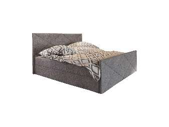 Manželská posteľ  Boxspring 140 cm Milagros 4 (sivá) (s matracom a úložným priestorom)