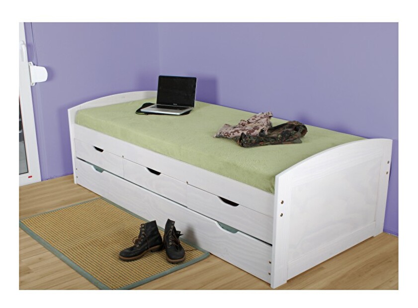 Rozkladacia posteľ 90 cm Marinella (s roštom) (biela) *výpredaj